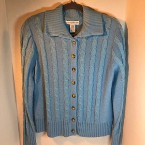 Sag Harbor Blue Sweater Petite Large